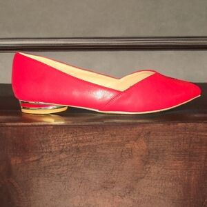 Elegant Red Women's Vegan Leather Flats